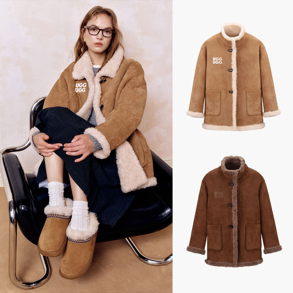 [무료배송] 호주정품 오즈라나 더블 로고 스탠드 칼라 리버서블 시어링 코트 OZLANA UGG OZ8006